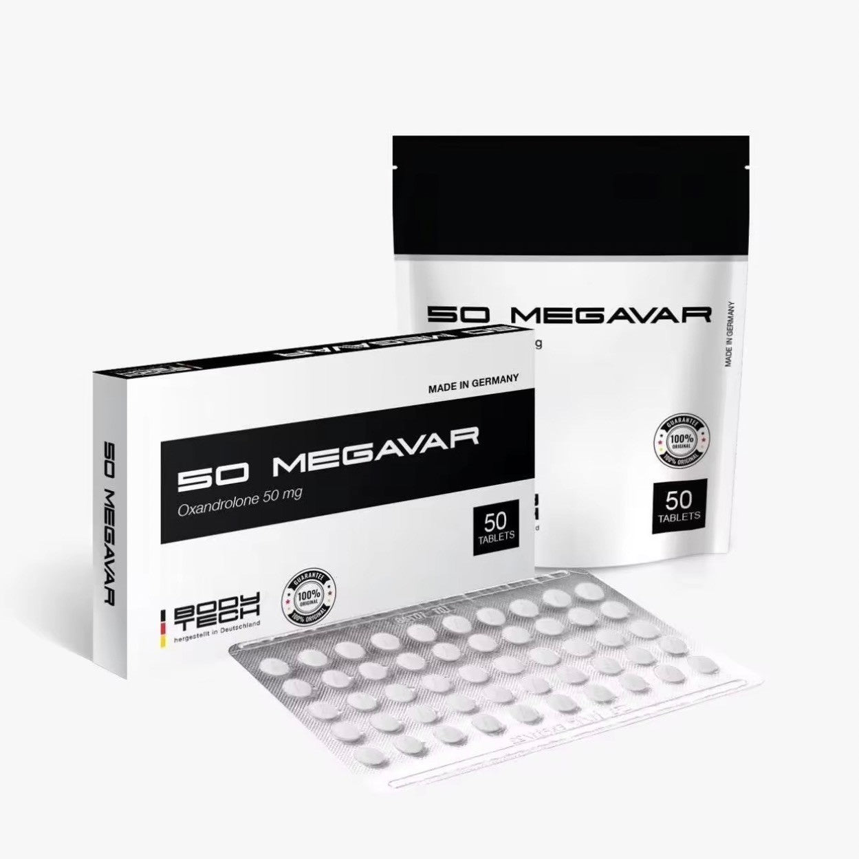 Bodytech Megawar 50mg - 50 Tab, Oxandrolone steroid package for muscle growth and lean body.