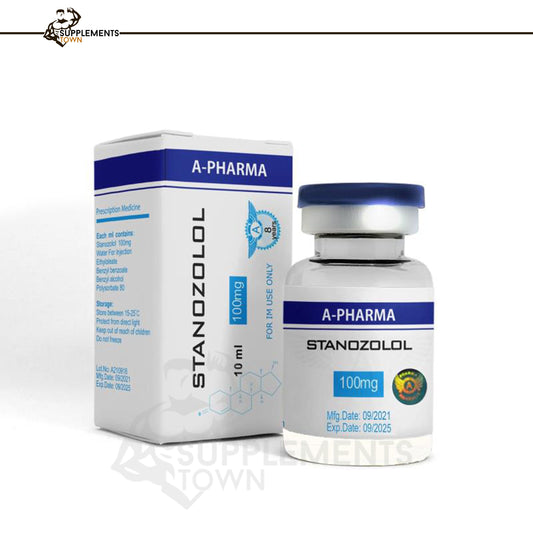 Stanozolol 10ml/100mg supplement by A Pharma for enhancing athletic performance.