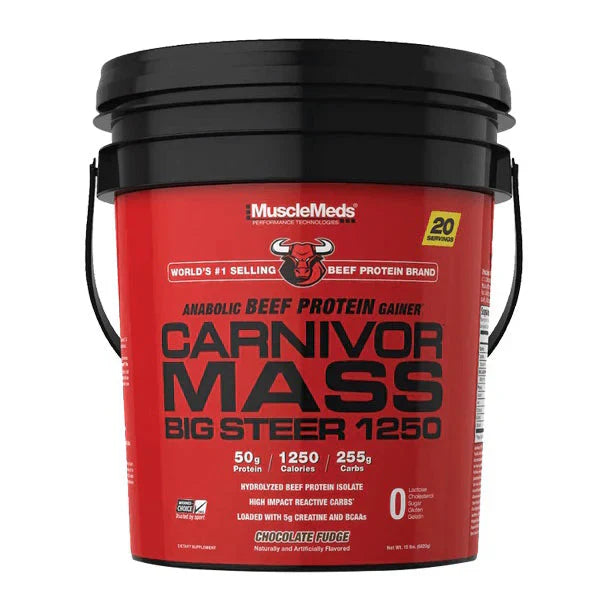 MuscleMeds Anabolic Beef Protein Carnivor Mass 15lbs container.