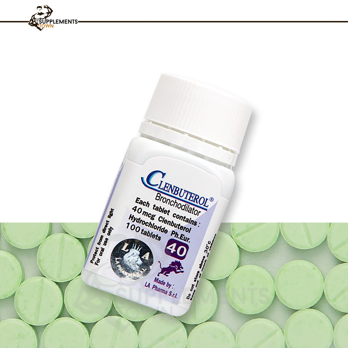 Clenbuterol 40 mcg - LA Pharma - 100 Tablets
