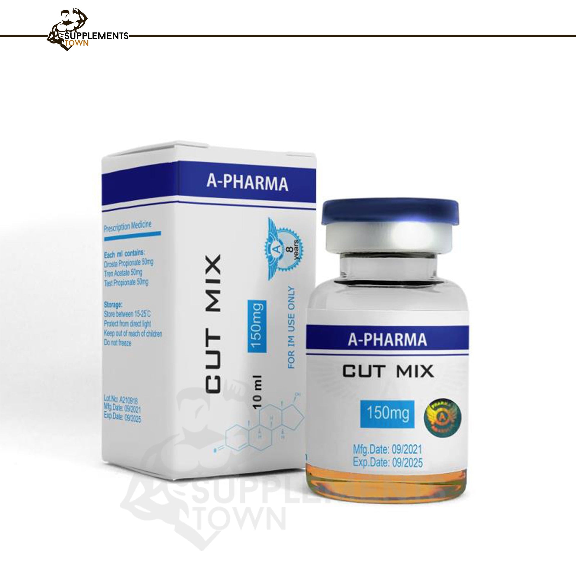Cut Mix 10ml/150mg bottle and box from Supplements Town for enhanced training performance.