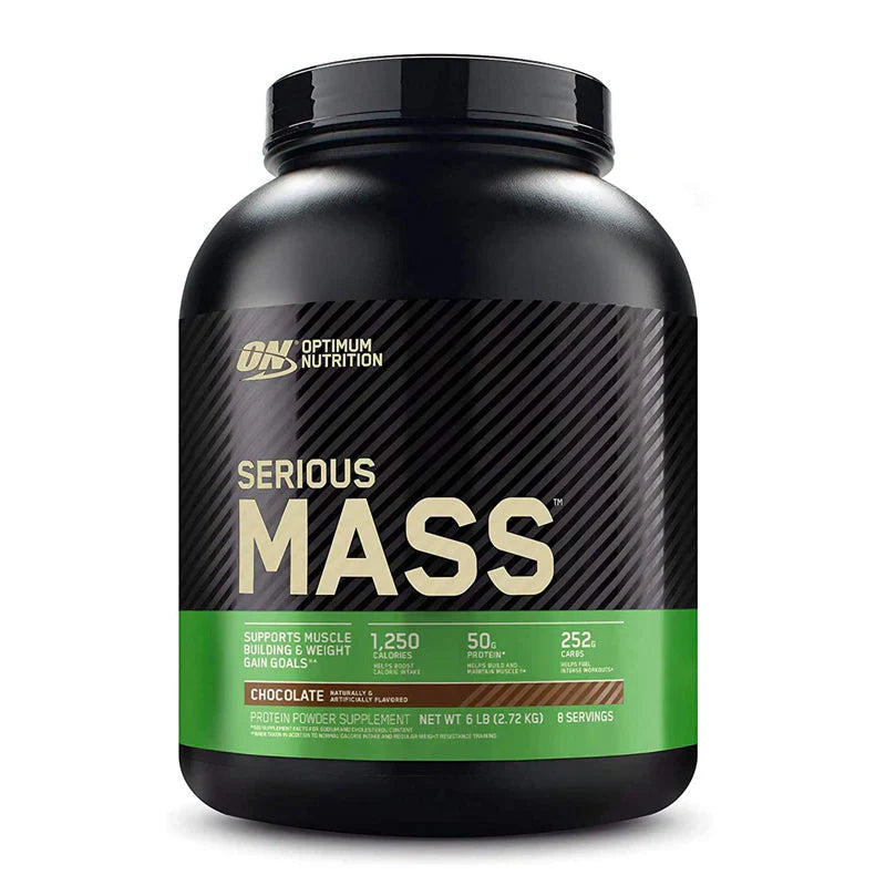 ON Serious Mass 6 LBS weight gainer with 50g protein per serving.