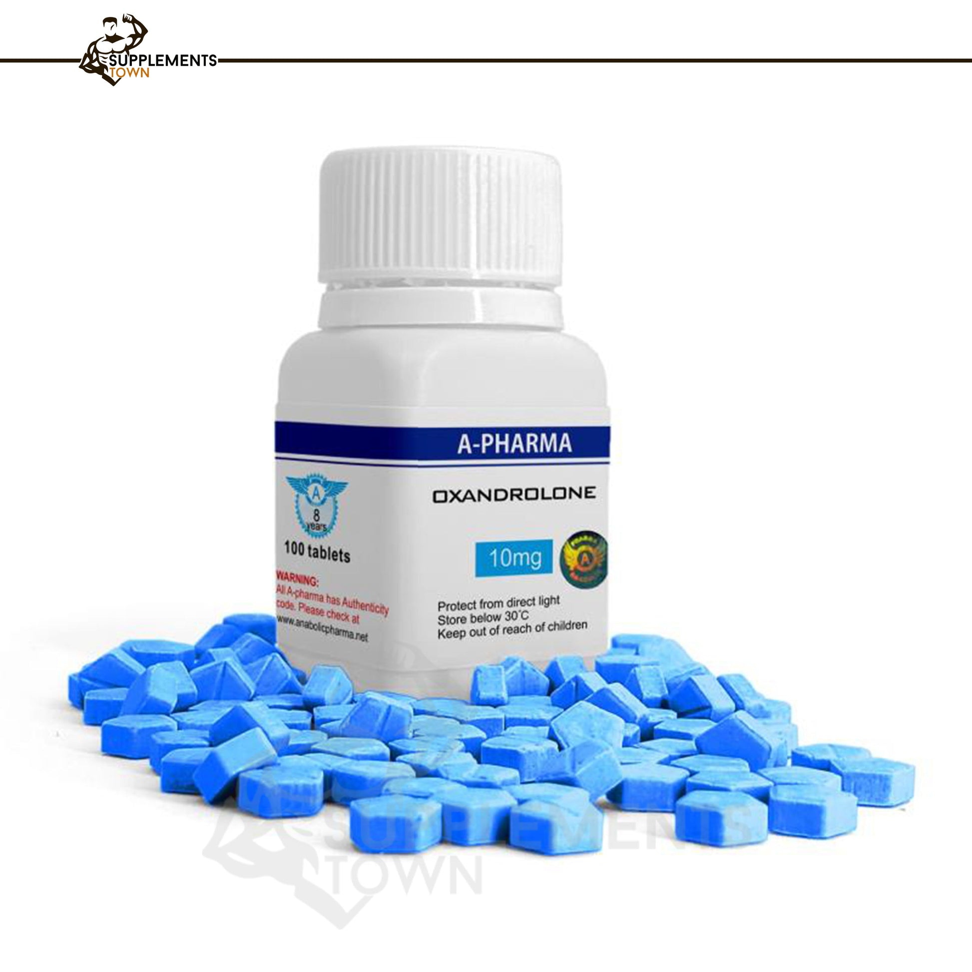 Oxandrolone 10 mg tablets by Apharma for muscle growth and strength.