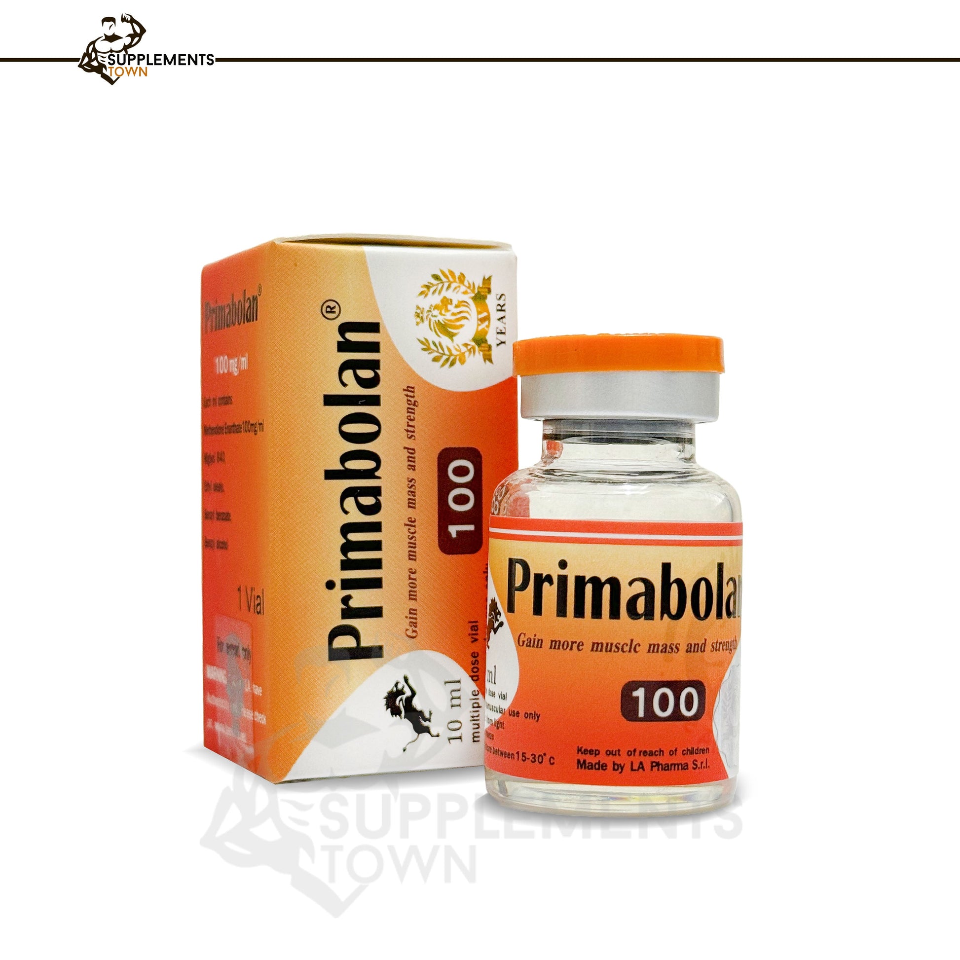 Primabolan 10ml/100mg vial by La Pharma for muscle growth and strength enhancement.