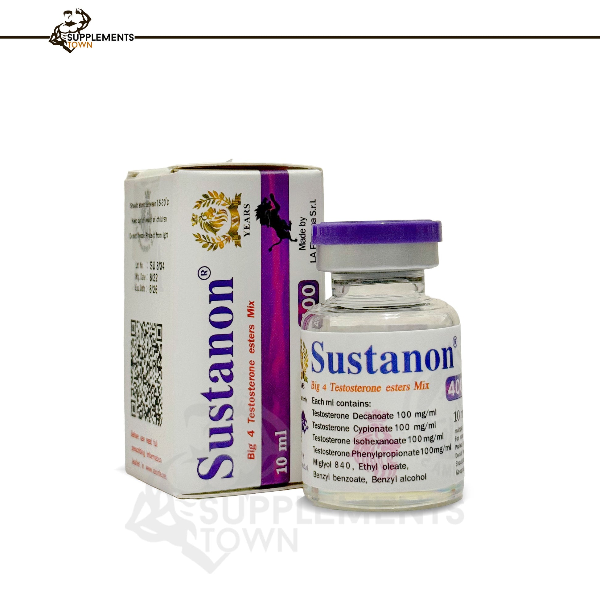 Sustanon 400 Mg/Ml 10 Ml vial by LA Pharma for muscle mass and strength.
