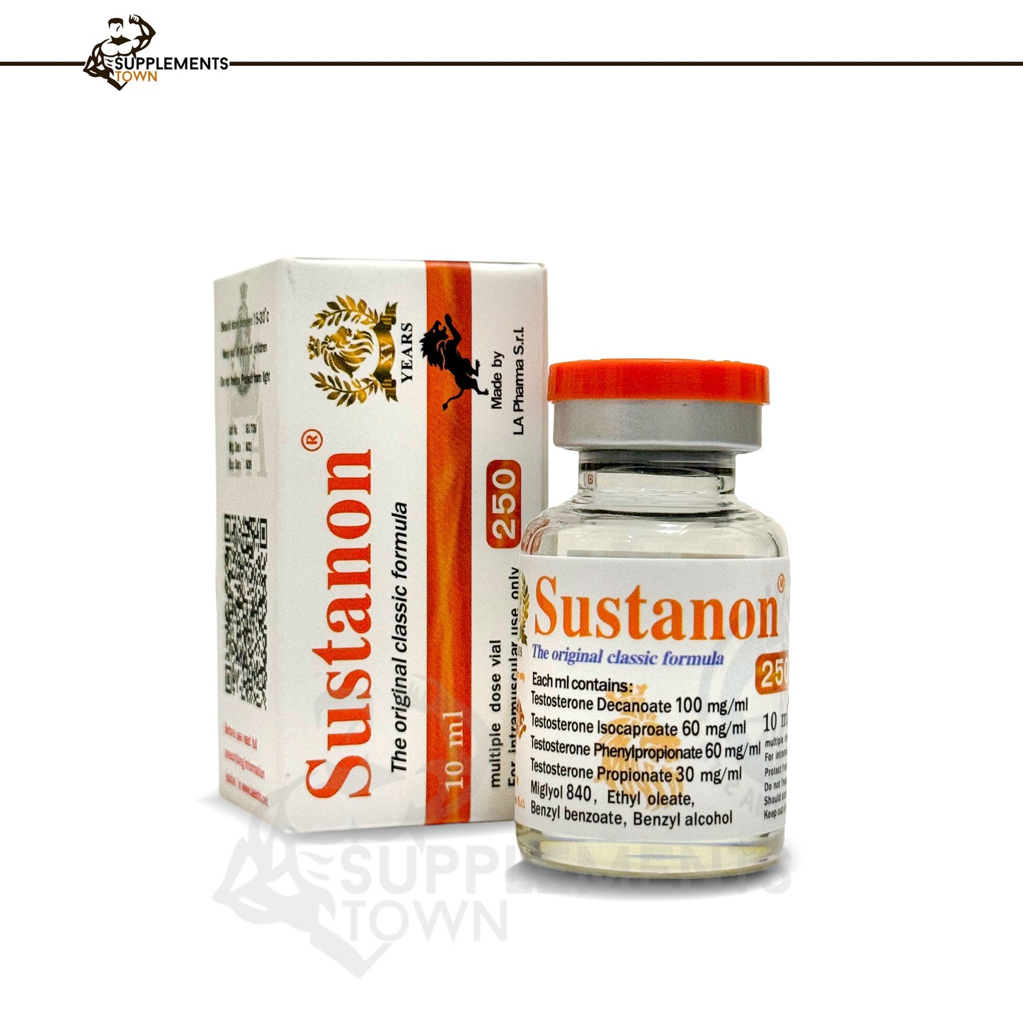 Sustanon 10ml/250mg vial and packaging by La Pharma.