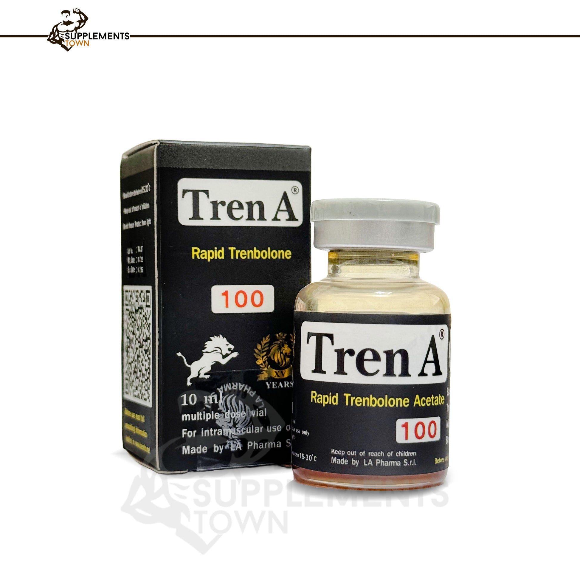 Tren A 10ml/100mg by La Pharma vial and box for muscle growth and fat loss.