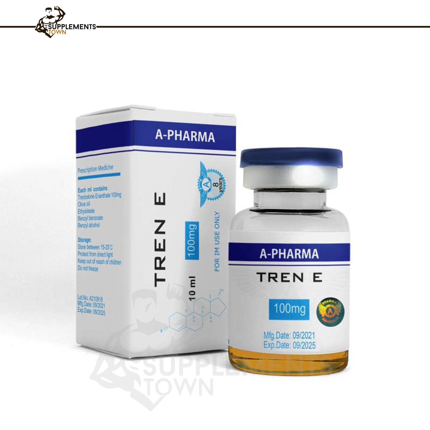 Tren E (Trenbolone Enanthate) 10ml/200mg by Apharma bottle and packaging.