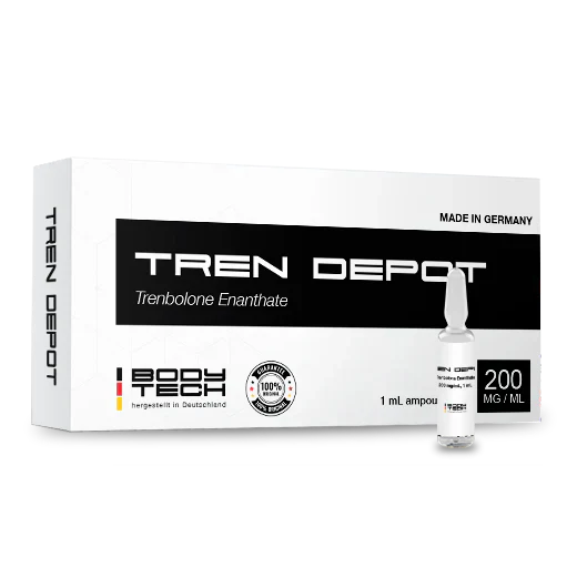 Bodytech Tren Depot 200mg steroid box and vial packaging.
