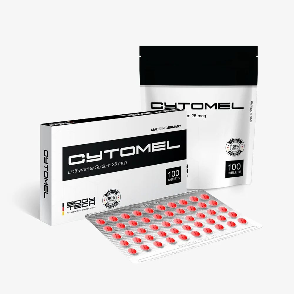 Bodytech Cytomel T3 - 100 Tablets, synthetic thyroid hormone supplement for metabolism optimization.