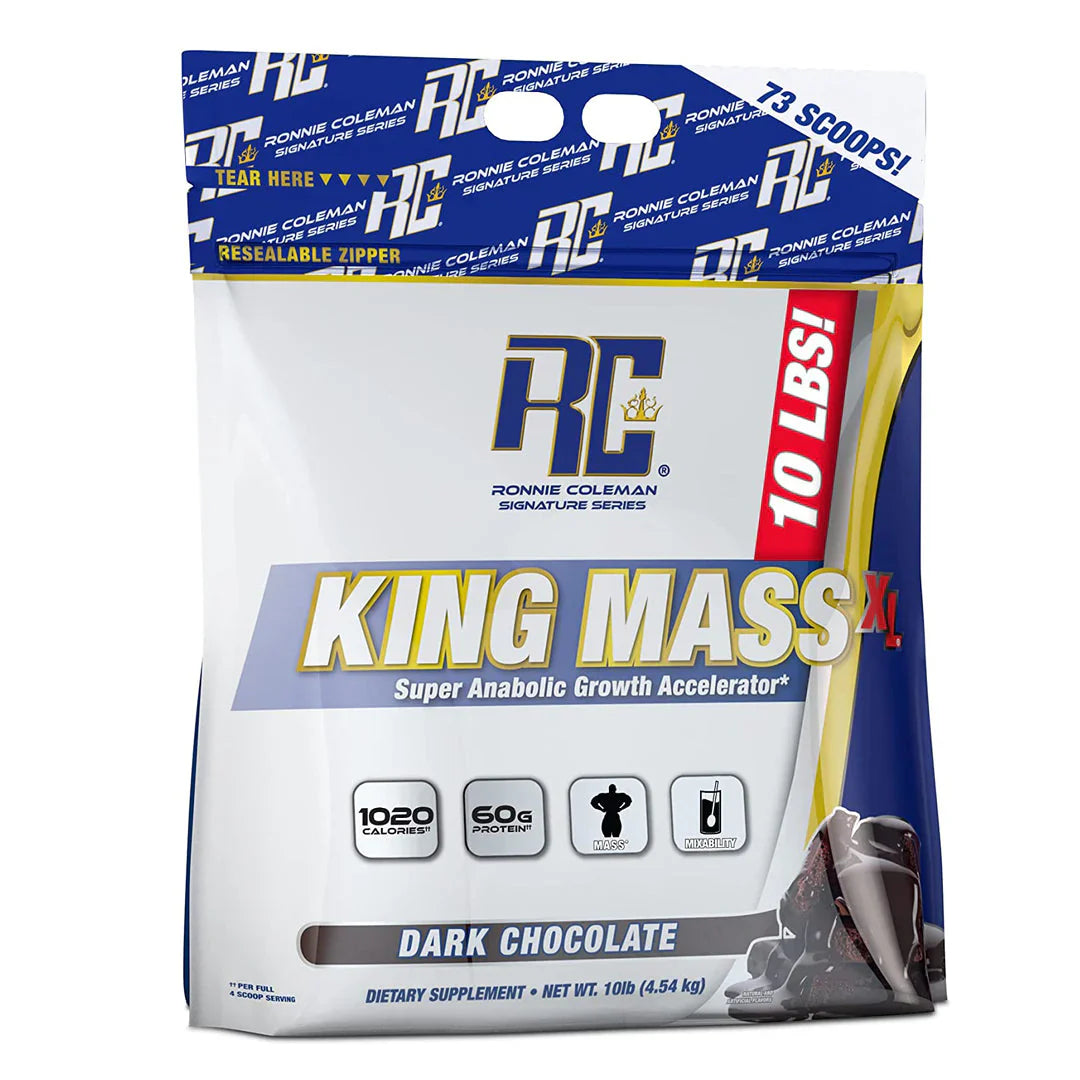 RC King Mass 10 lbs bag for muscle growth with high protein and carb content.